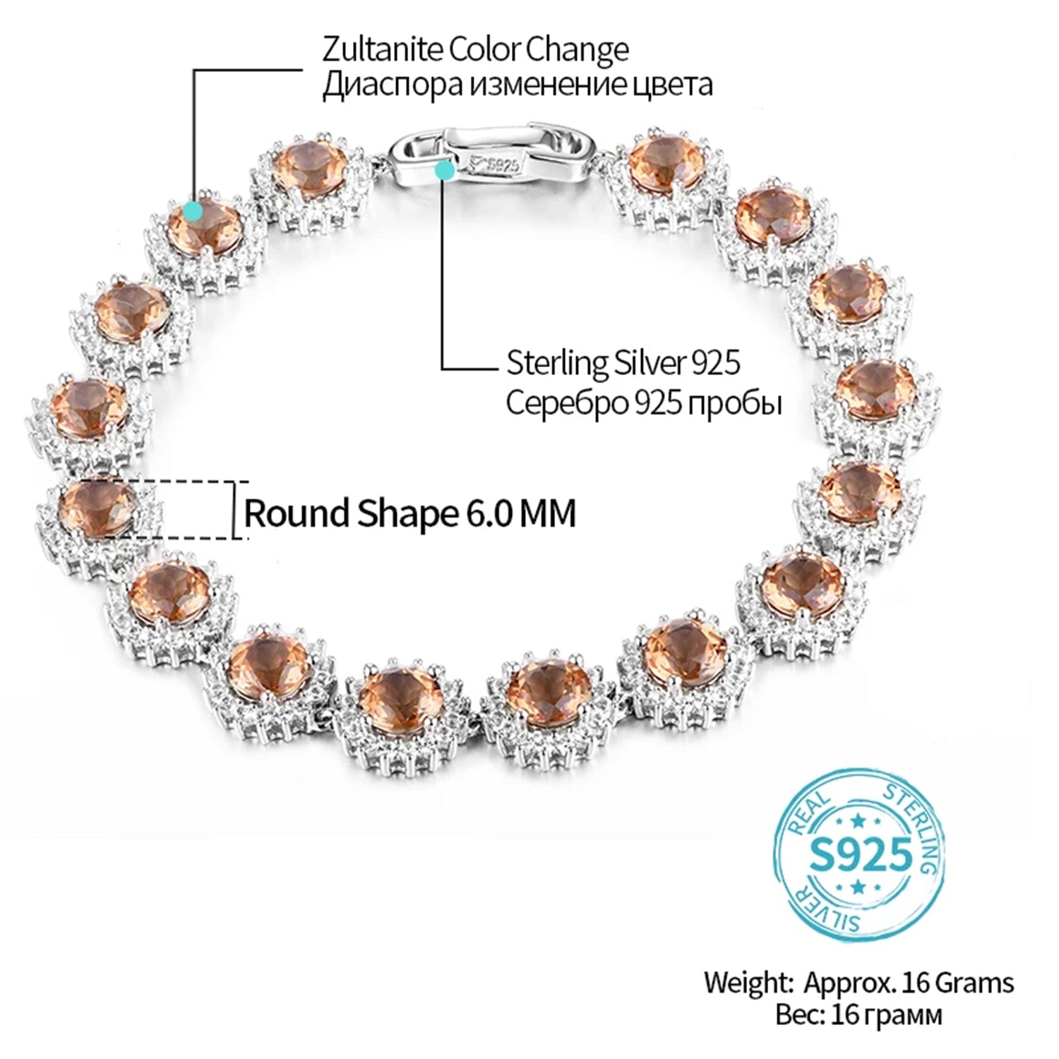 Memovra Color-Changing Zultanite Bracelet